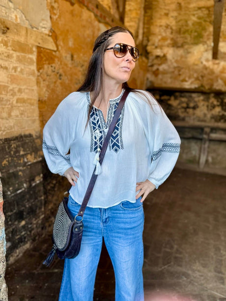 Riley Printed Boho Blouse