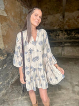 Maison Tiered Mini Dress - Neutral