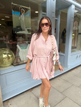 Minnie Cotton Mini Dress - Soft Pink