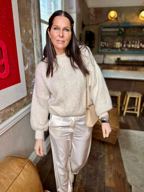 Kaite Silk Blend Pant Ivory