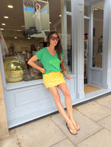 Aveline Sequin Mini Skirt - Lemon