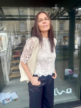 Raquel Crochet Blouse - Ecru