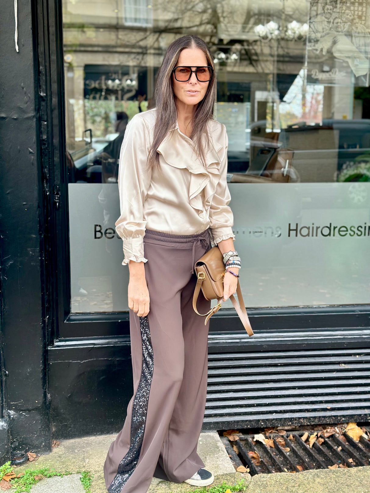 Tempest Pant - Chocolate With Black Sequin