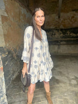 Maison Tiered Mini Dress - Neutral