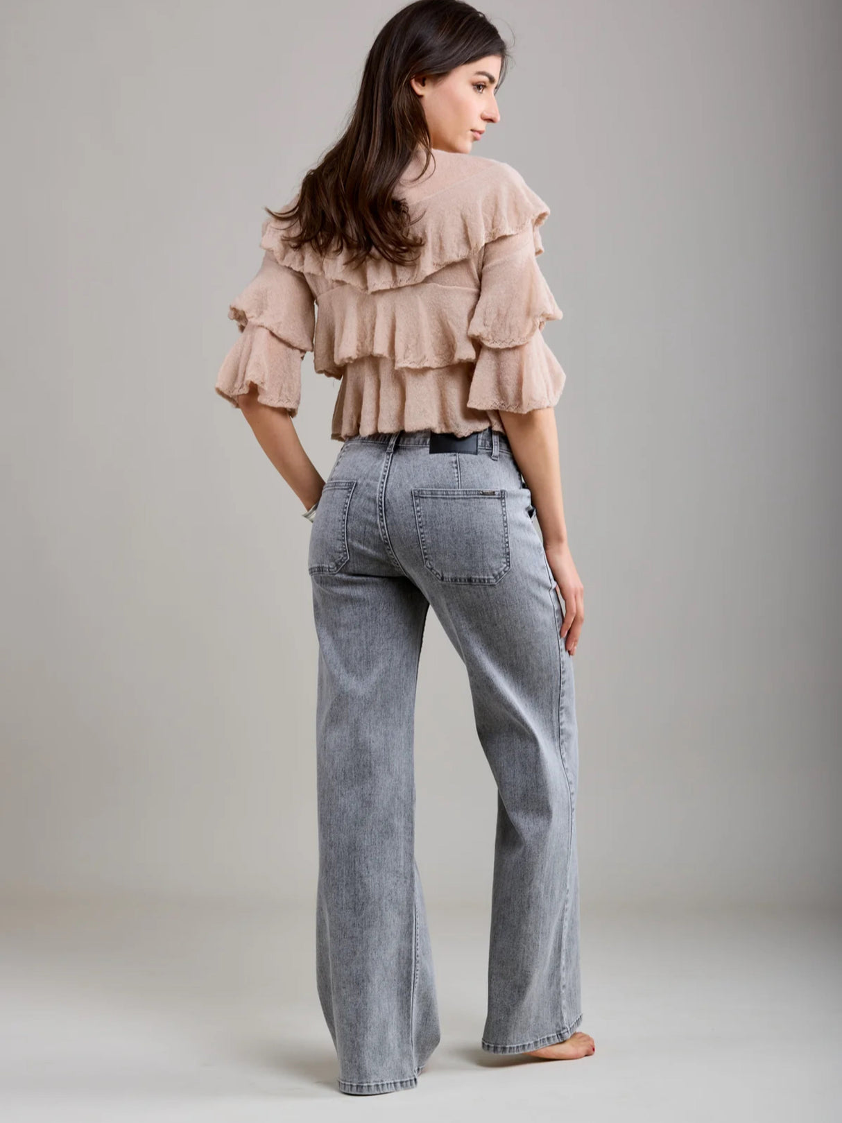 Crush Wide Leg Jean - Grey