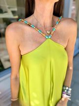 Lottie Beaded Maxi Dress - Lime