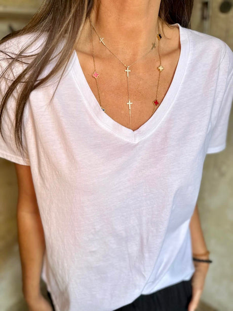 Essential V-Neck Tee - White
