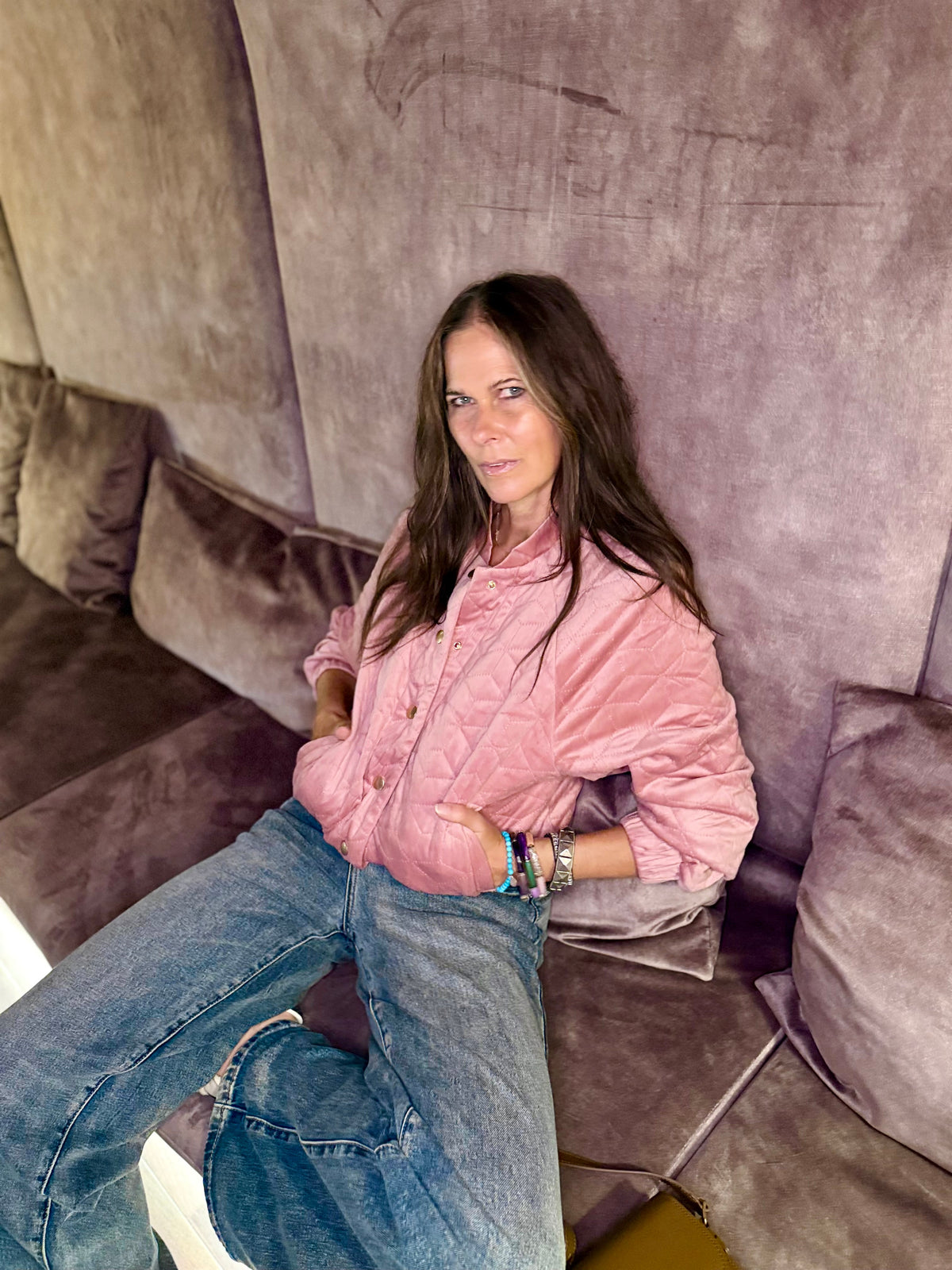 Cherry Padded Jacket - Pink