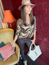 Jean Lux Leather Look Chocolate
