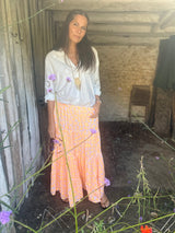 Heather Animal Print Skirt - Fluoro Orange