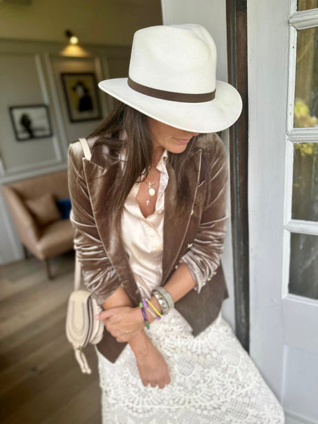 Victoria Velvet Blazer - Mushroom