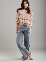 Crush Wide Leg Jean - Grey