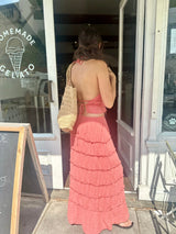 Gigi Open Back Top - Coral