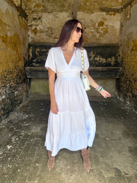 Noa Lightweight Maxi Dress - White