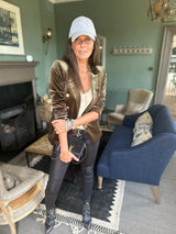 Victoria Velvet Blazer - Army Green