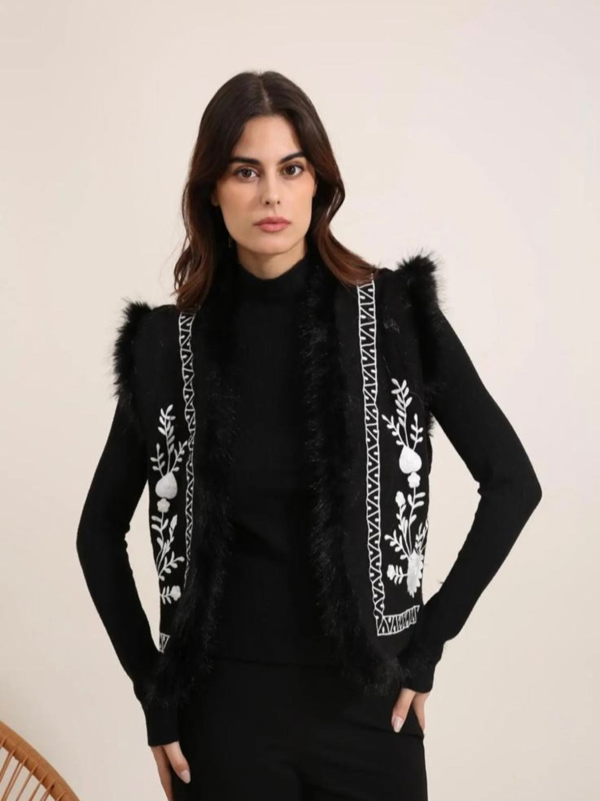 Noah Knitted Gilet - Black