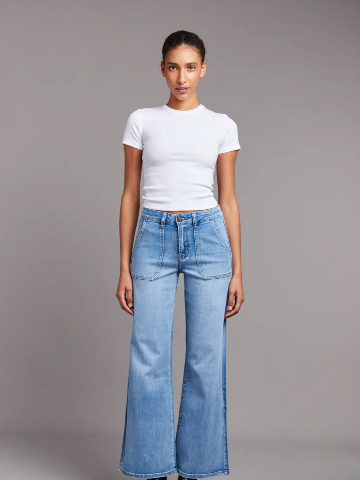 Crush Wide Leg - Light Denim