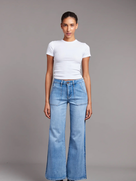 Crush Wide Leg - Light Denim