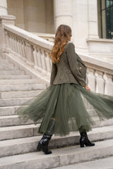 Tessa Tulle Skirt Forest Green
