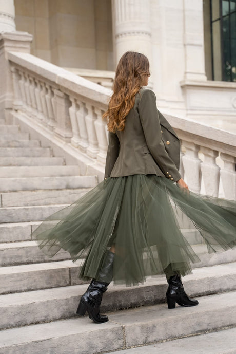 Tessa Tulle Skirt Forest Green