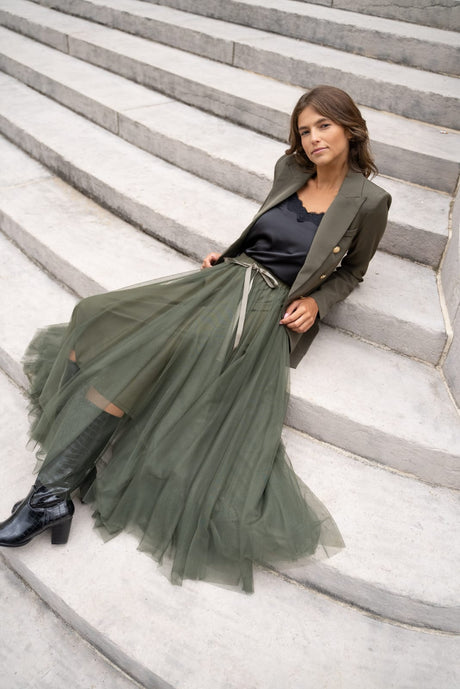 Tessa Tulle Skirt Forest Green