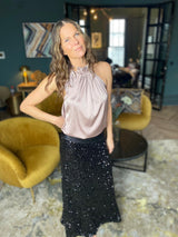 Sequin Skirt All Black