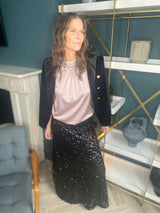 Sequin Skirt All Black