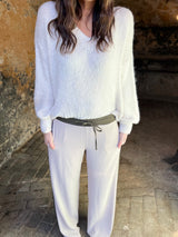 Tempest Pant - Nude with Khaki Stripe