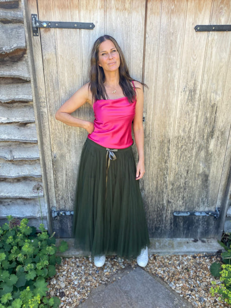 Tessa Tulle Skirt Forest Green